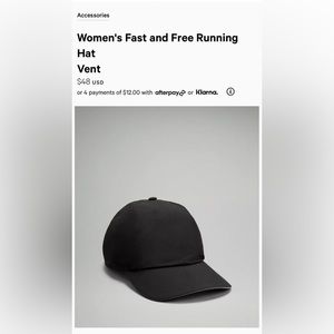 Lululemon Fast and Free running hat
